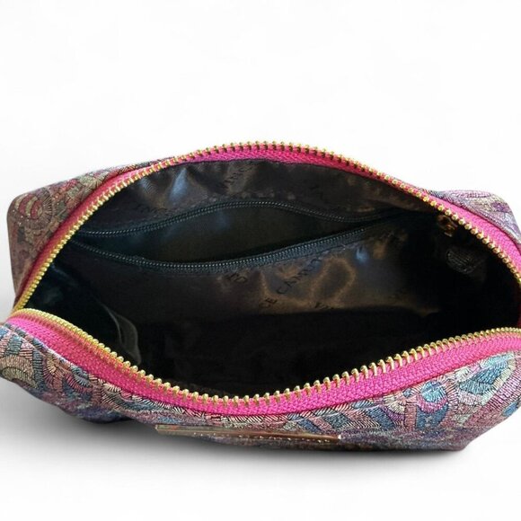 Vince Camuto Paisely Pastel Metallic Iridescent makeup bag clutch - Picture 7 of 7